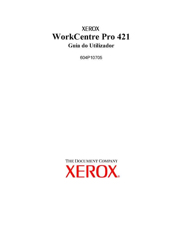 Mode d'emploi XEROX WORKCENTRE PRO 421E DIGITAL COPIER