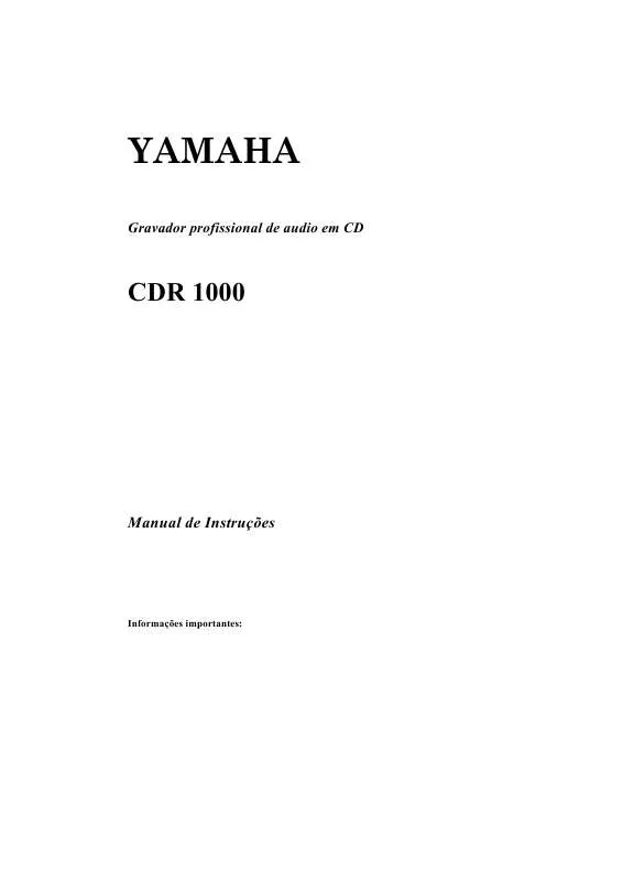 Mode d'emploi YAMAHA CDR-1000