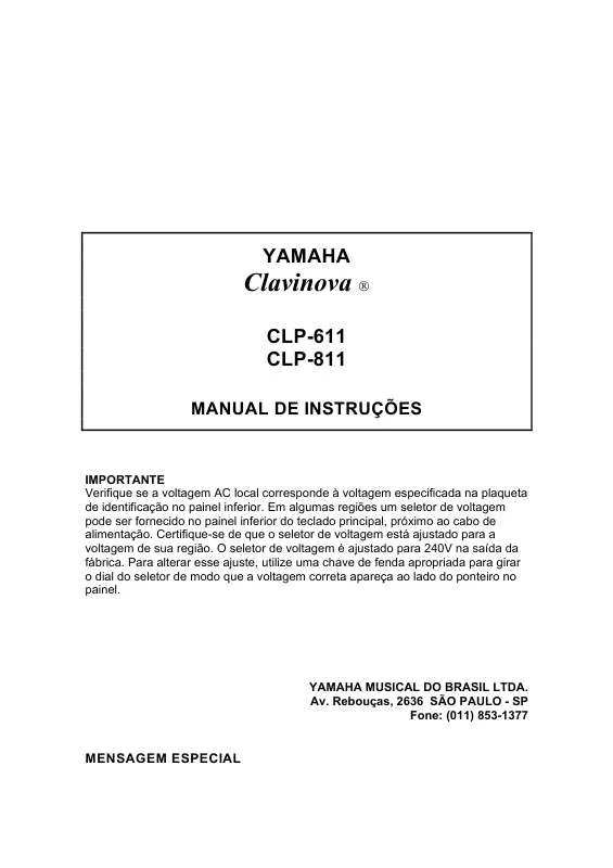 Mode d'emploi YAMAHA CLP-811-CLP-611