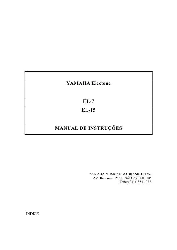 Mode d'emploi YAMAHA EL-15-EL-7