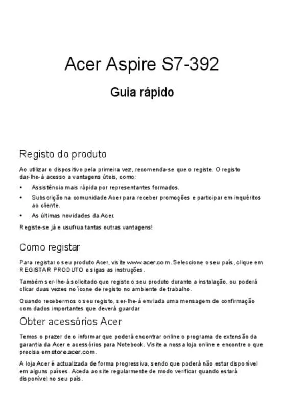 Mode d'emploi ACER ASPIRE S7-392