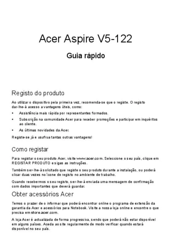 Mode d'emploi ACER ASPIRE V5-122P