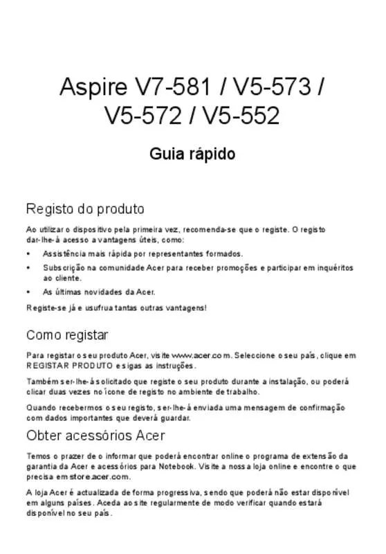 Mode d'emploi ACER ASPIRE V7-581G