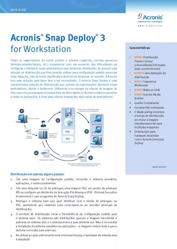 Mode d'emploi ACRONIS SNAP DEPLOY 3 FOR SERVERS