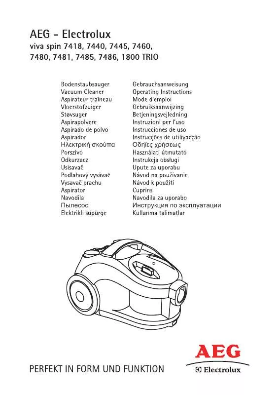 Mode d'emploi AEG-ELECTROLUX AVS7460