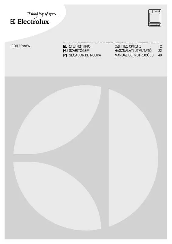 Mode d'emploi AEG-ELECTROLUX EDH98981W