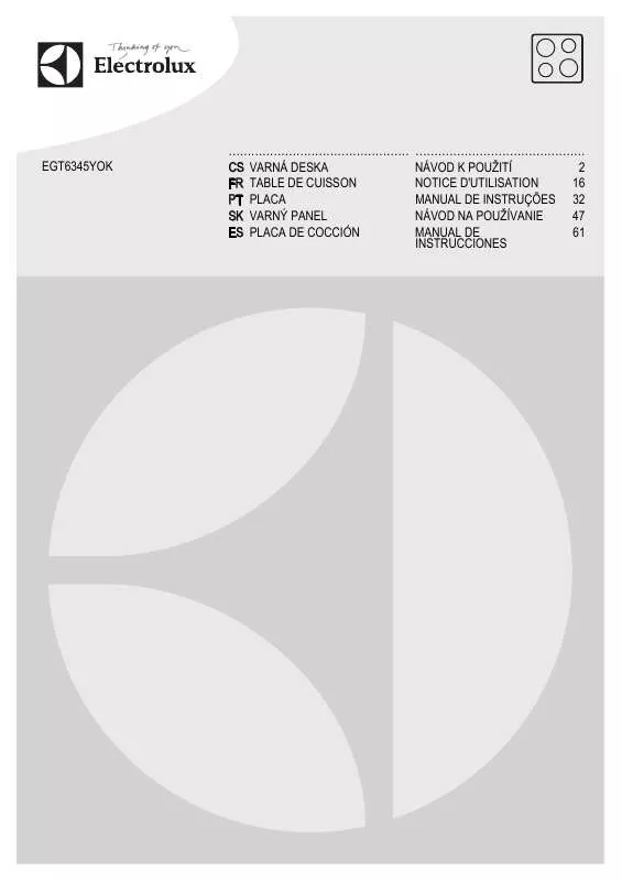 Mode d'emploi AEG-ELECTROLUX EGT6345YOK