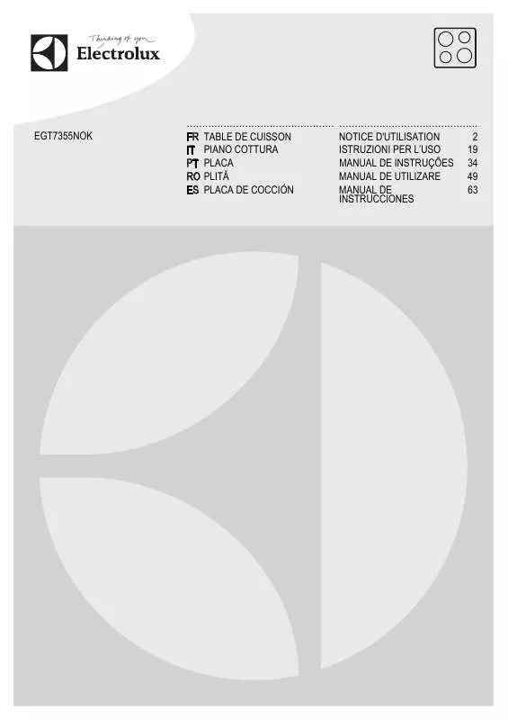 Mode d'emploi AEG-ELECTROLUX EGT7355NOK