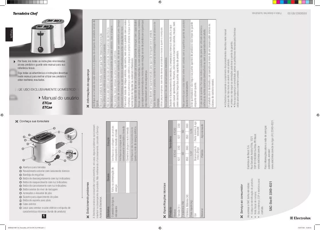 Mode d'emploi AEG-ELECTROLUX ETC20