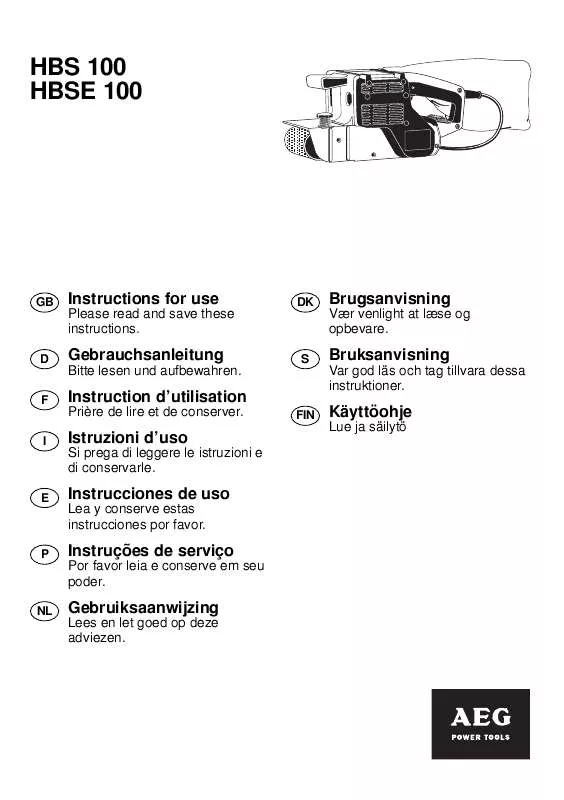 Mode d'emploi AEG-ELECTROLUX HBSE 100