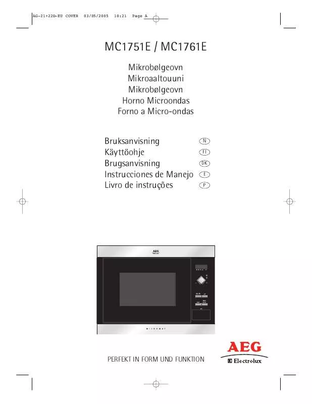 Mode d'emploi AEG-ELECTROLUX MC1761EW