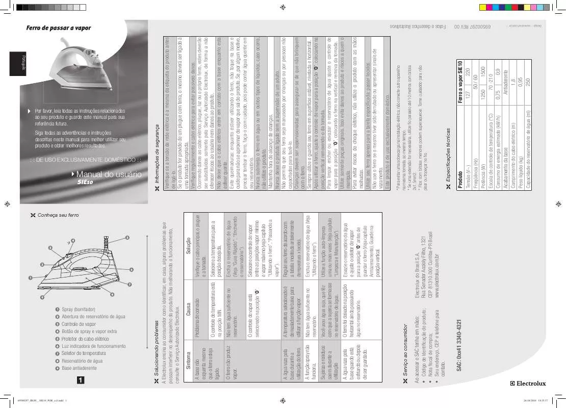 Mode d'emploi AEG-ELECTROLUX SIE10