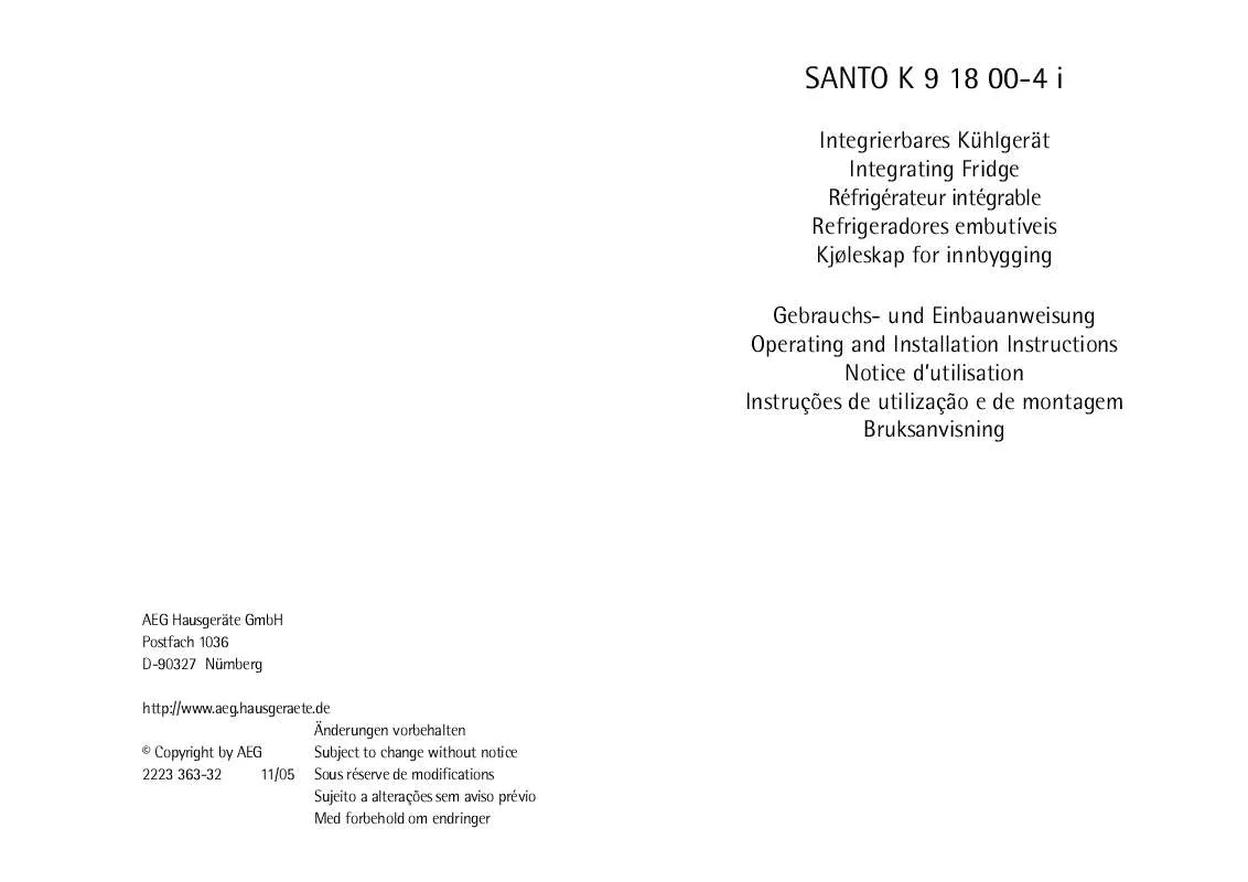 Mode d'emploi AEG-ELECTROLUX SK91800-4I