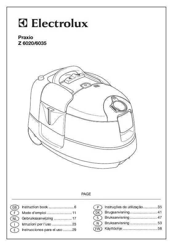 Mode d'emploi AEG-ELECTROLUX Z6020 PRAXIO