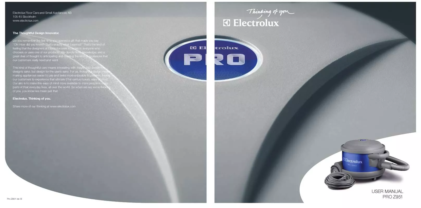 Mode d'emploi AEG-ELECTROLUX Z950