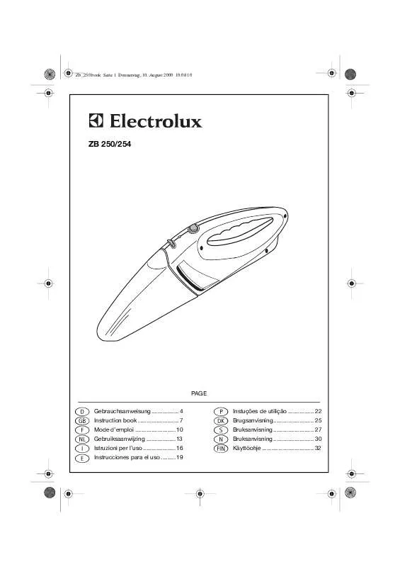 Mode d'emploi AEG-ELECTROLUX ZB 250