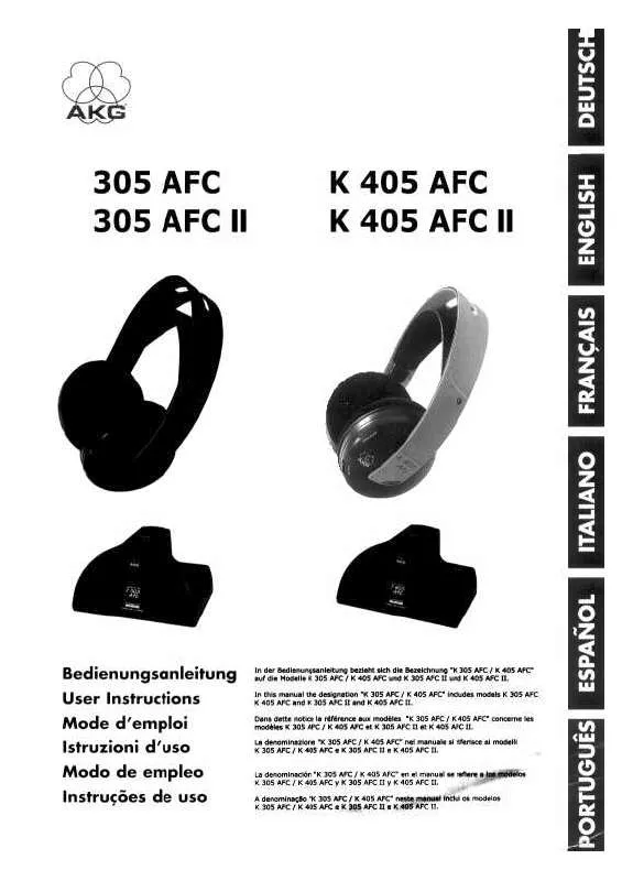 Mode d'emploi AKG 305 AFC