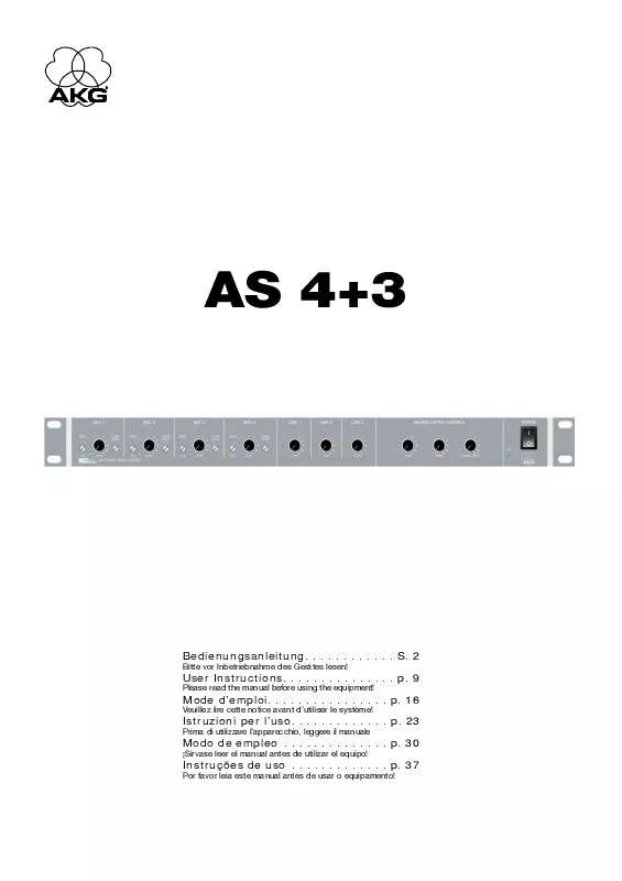 Mode d'emploi AKG AS 4+3