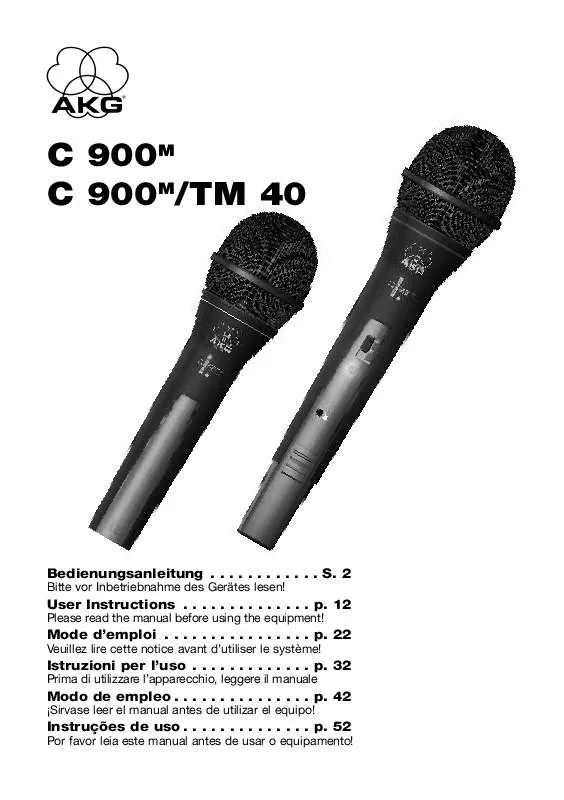 Mode d'emploi AKG C 900