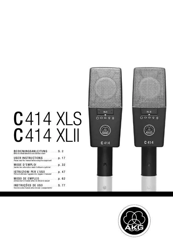 Mode d'emploi AKG C 414 XL