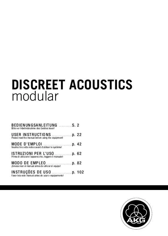 Mode d'emploi AKG DISCREET ACOUSTICS MODULAR