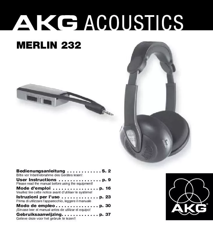 Mode d'emploi AKG MERLIN 232