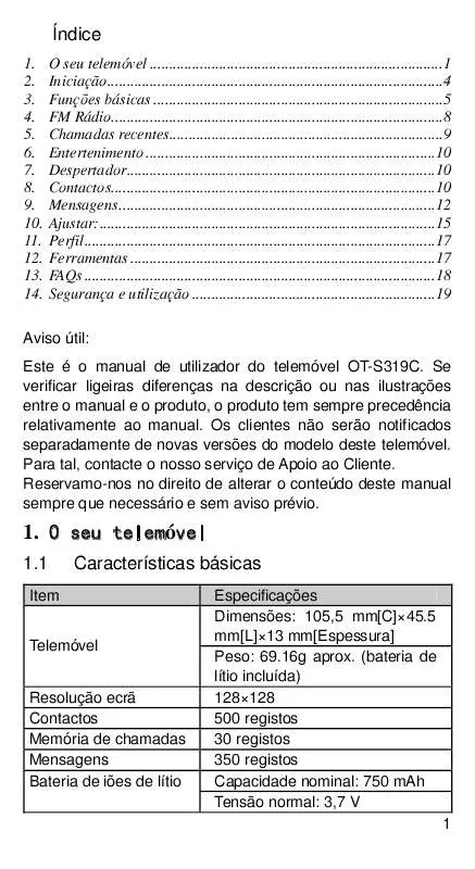 Mode d'emploi ALCATEL OT-S319C