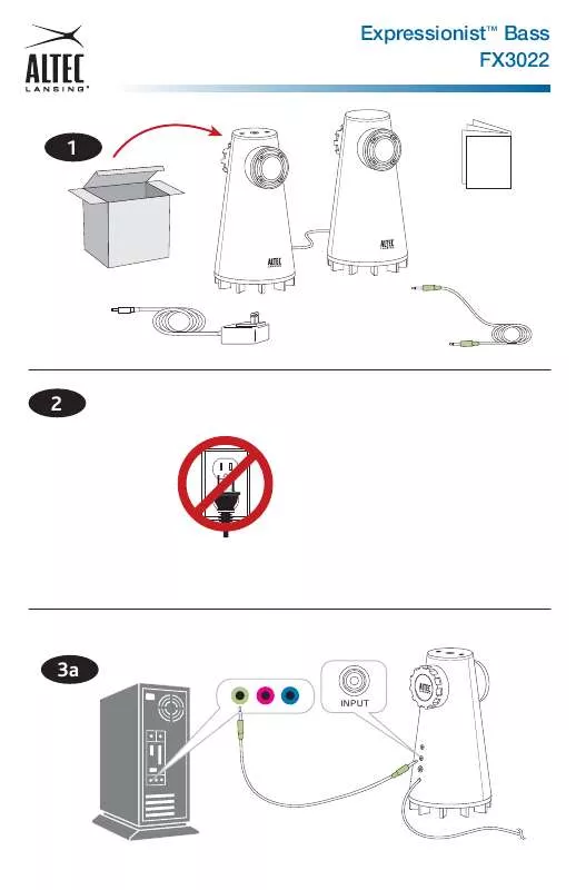 Mode d'emploi ALTEC LANSING FX3022