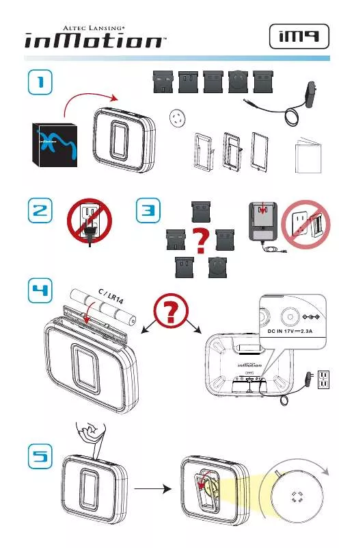 Mode d'emploi ALTEC LANSING IM9