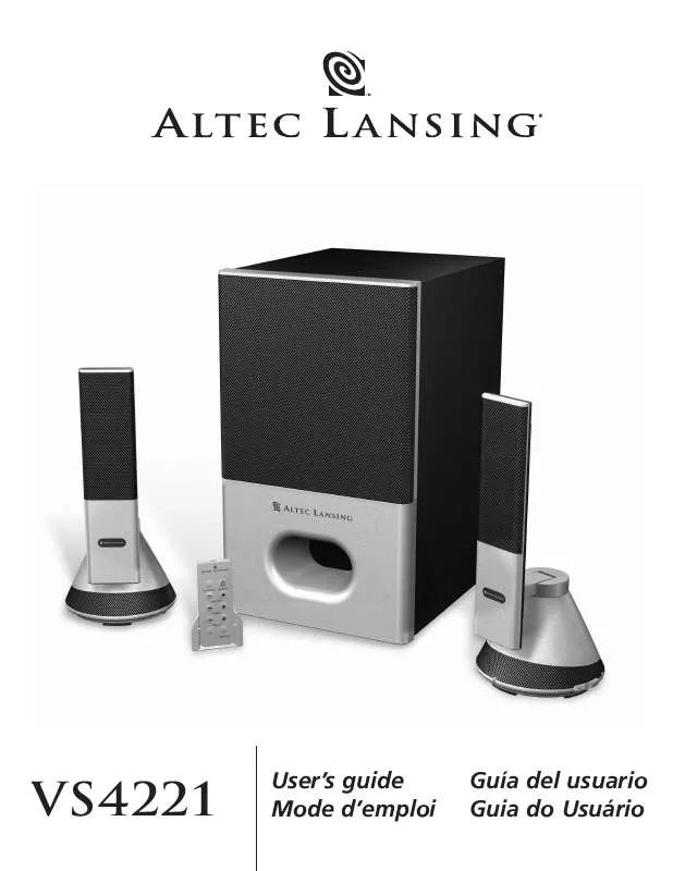 Mode d'emploi ALTEC LANSING VS4221