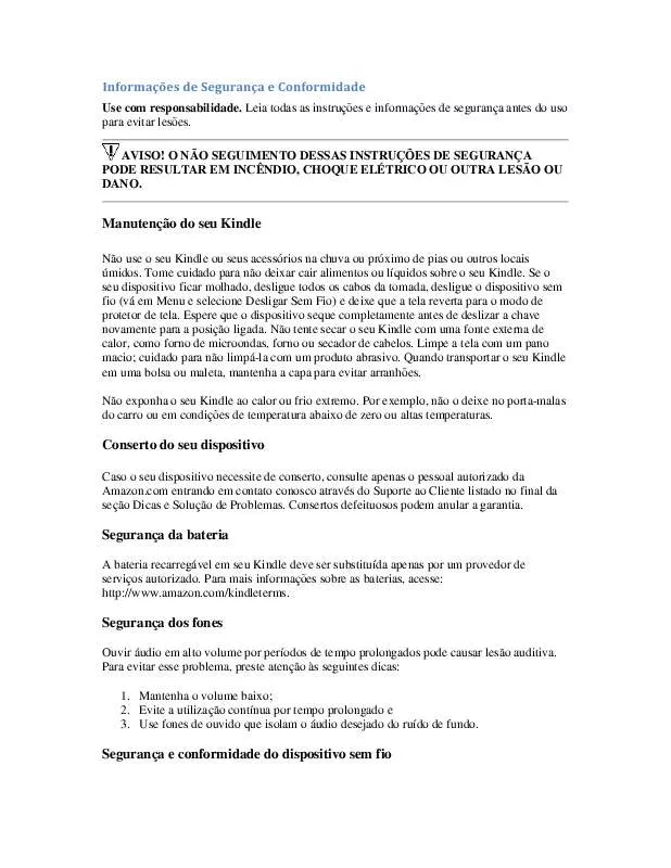 Mode d'emploi AMAZON KINDLE D00701