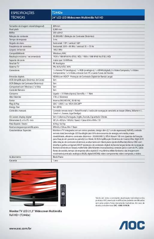 Mode d'emploi AOC T2442E