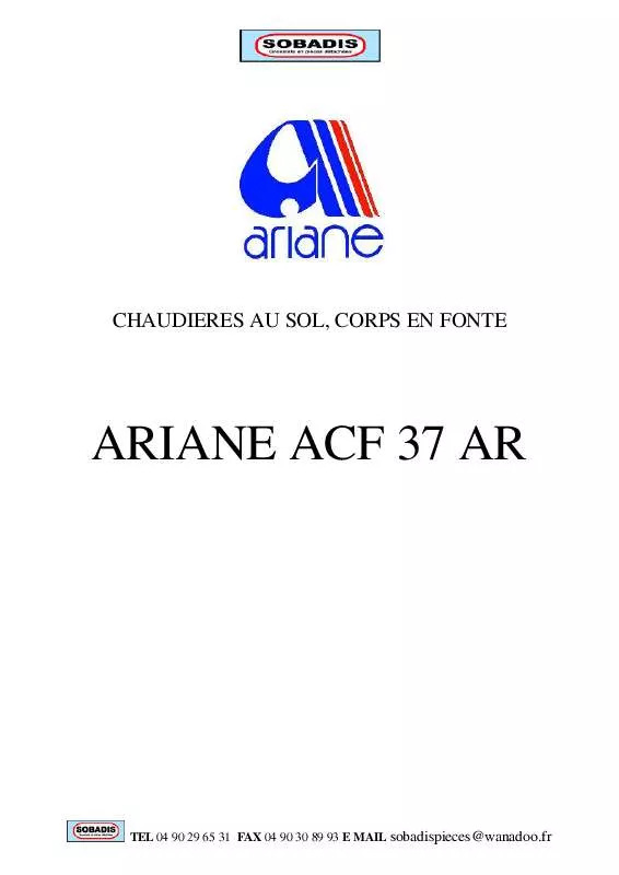 Mode d'emploi ARIANE ACF 37 AR