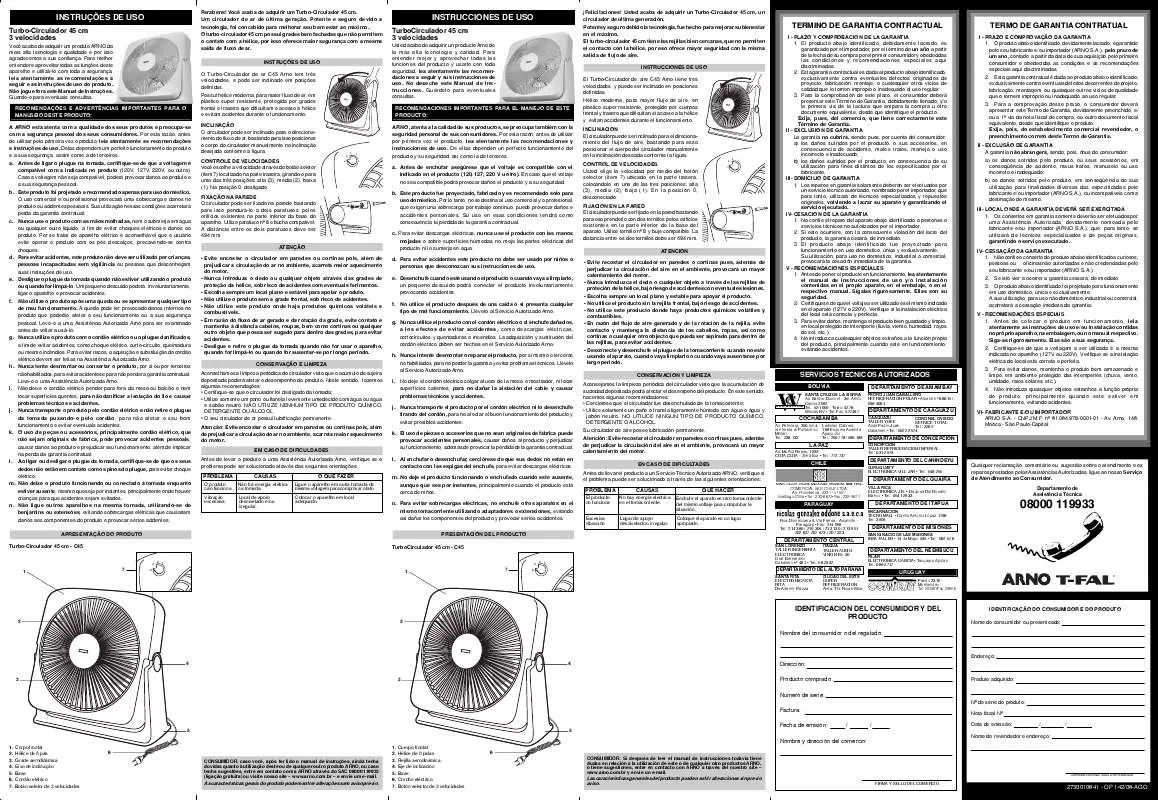 Mode d'emploi ARNO TURBO CIRCULADOR 45CM