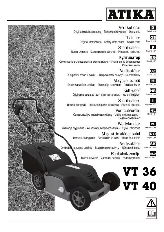 Mode d'emploi ATIKA VT 36