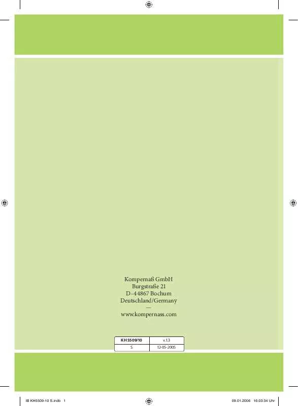 Mode d'emploi BALANCE KH 5509 / 5510 BODY FAT, MUSCLE MASS AND WATER ANALYSIS SCALES