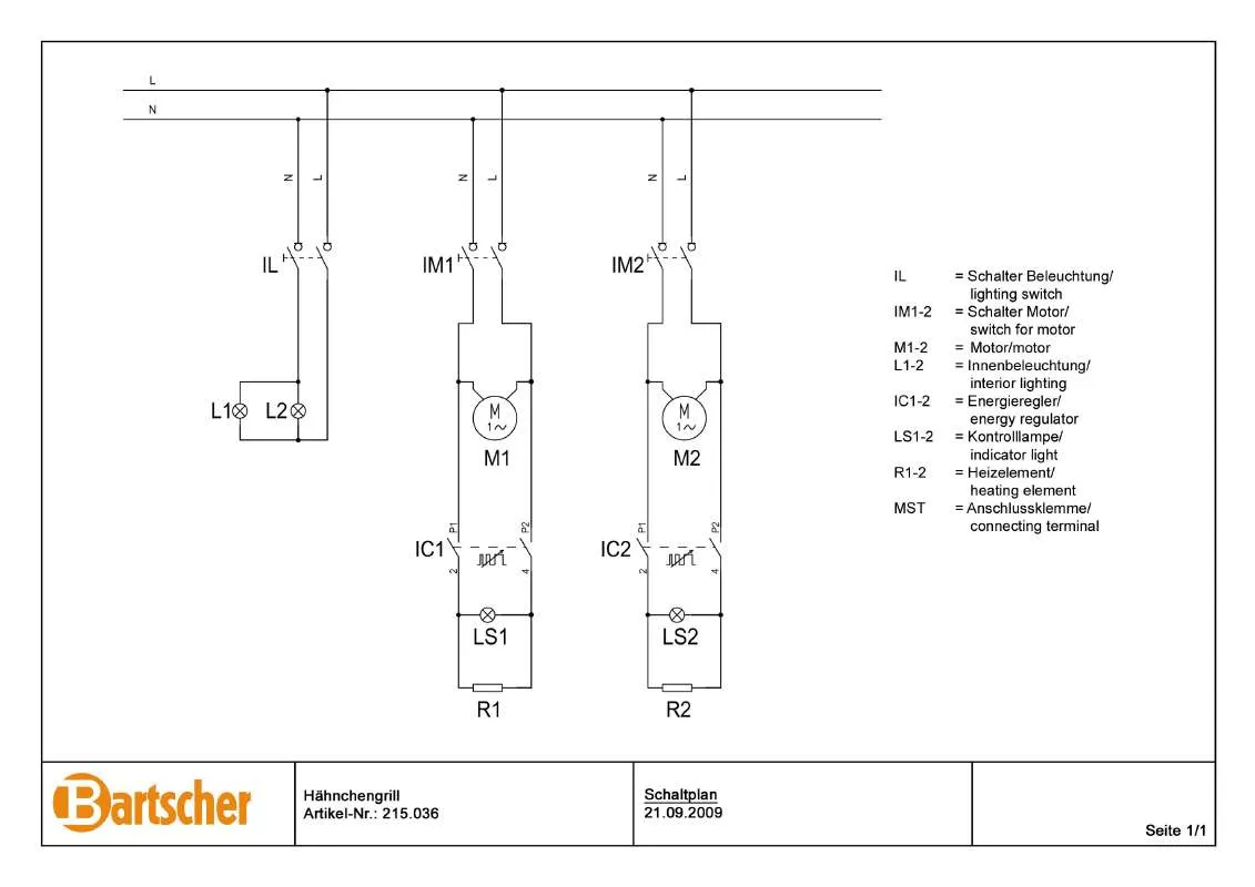 Mode d'emploi BARTSCHER 215036