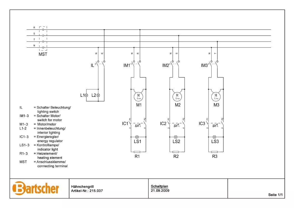 Mode d'emploi BARTSCHER 215037