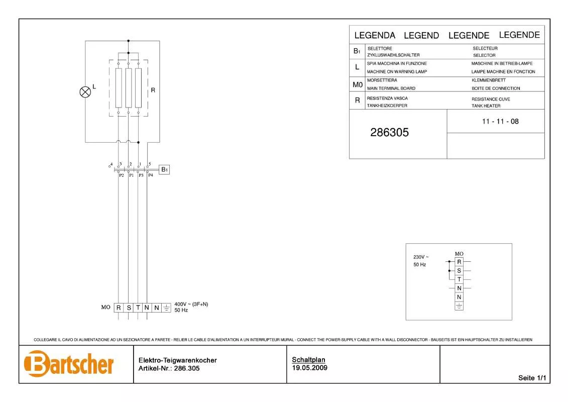 Mode d'emploi BARTSCHER 286305