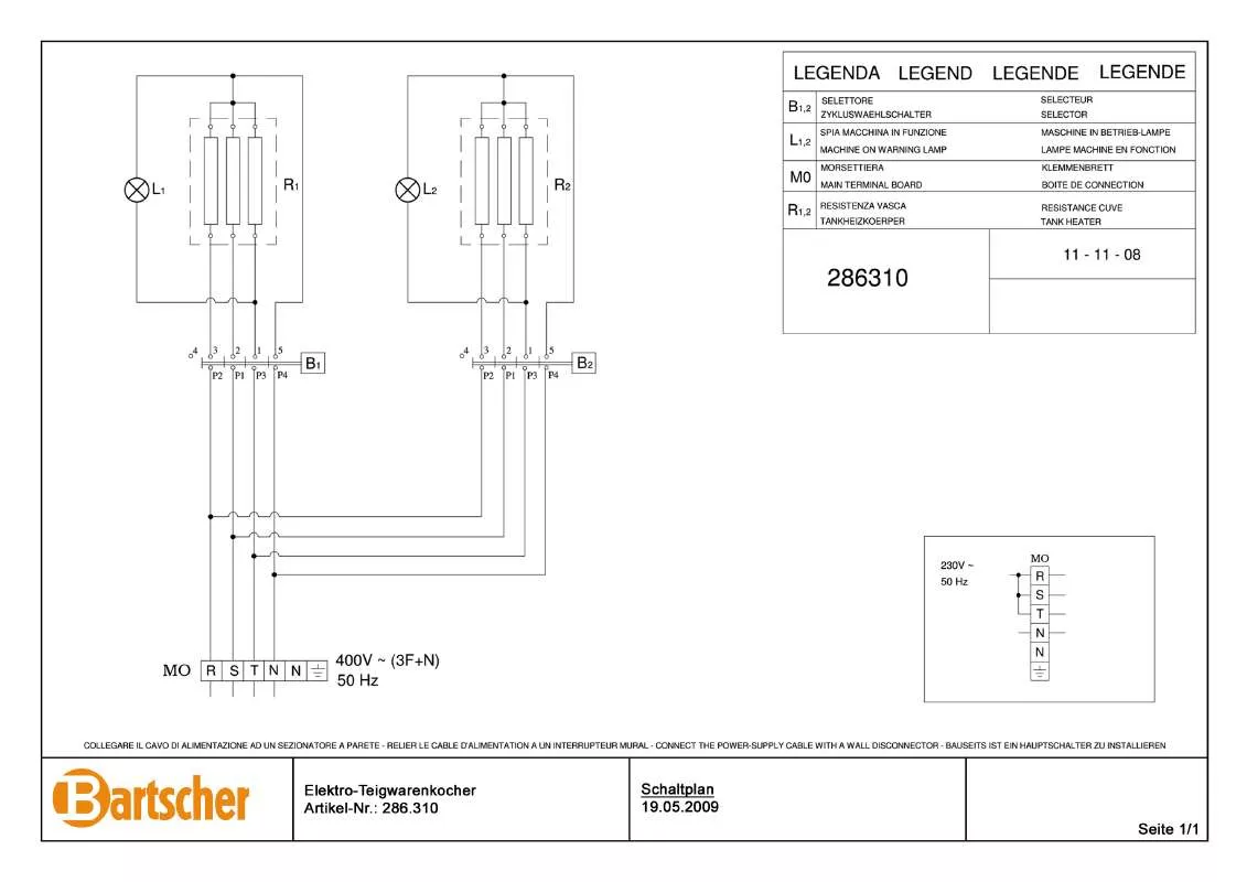 Mode d'emploi BARTSCHER 286310