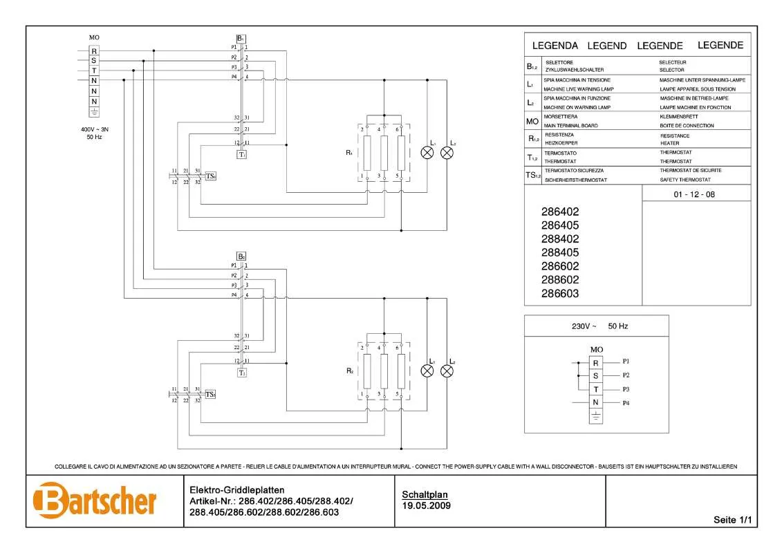 Mode d'emploi BARTSCHER 286402