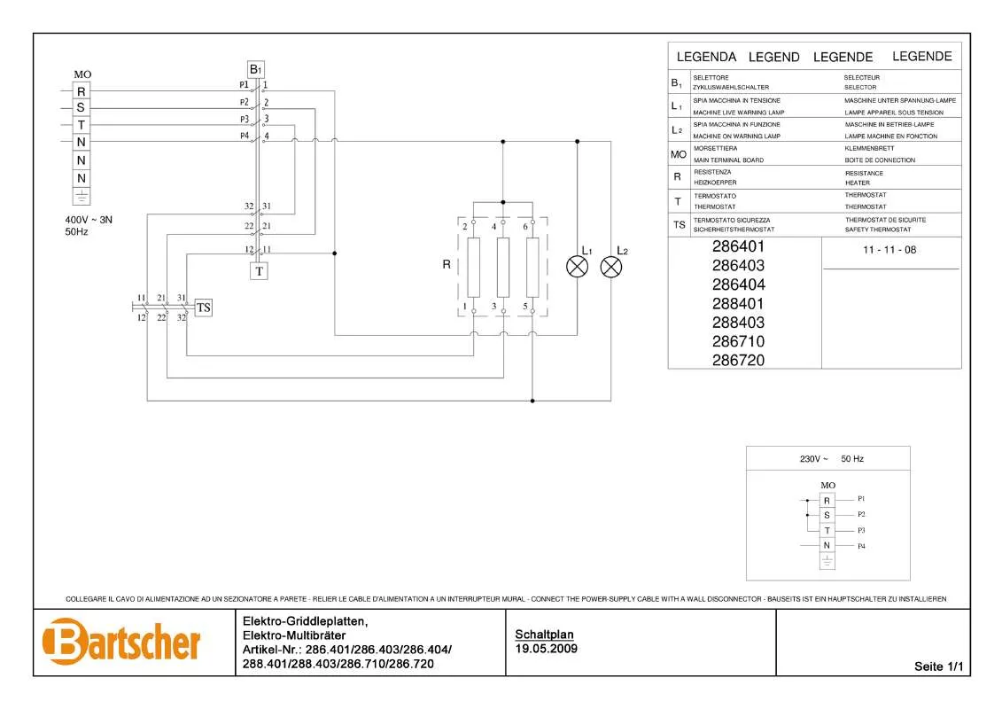 Mode d'emploi BARTSCHER 286403