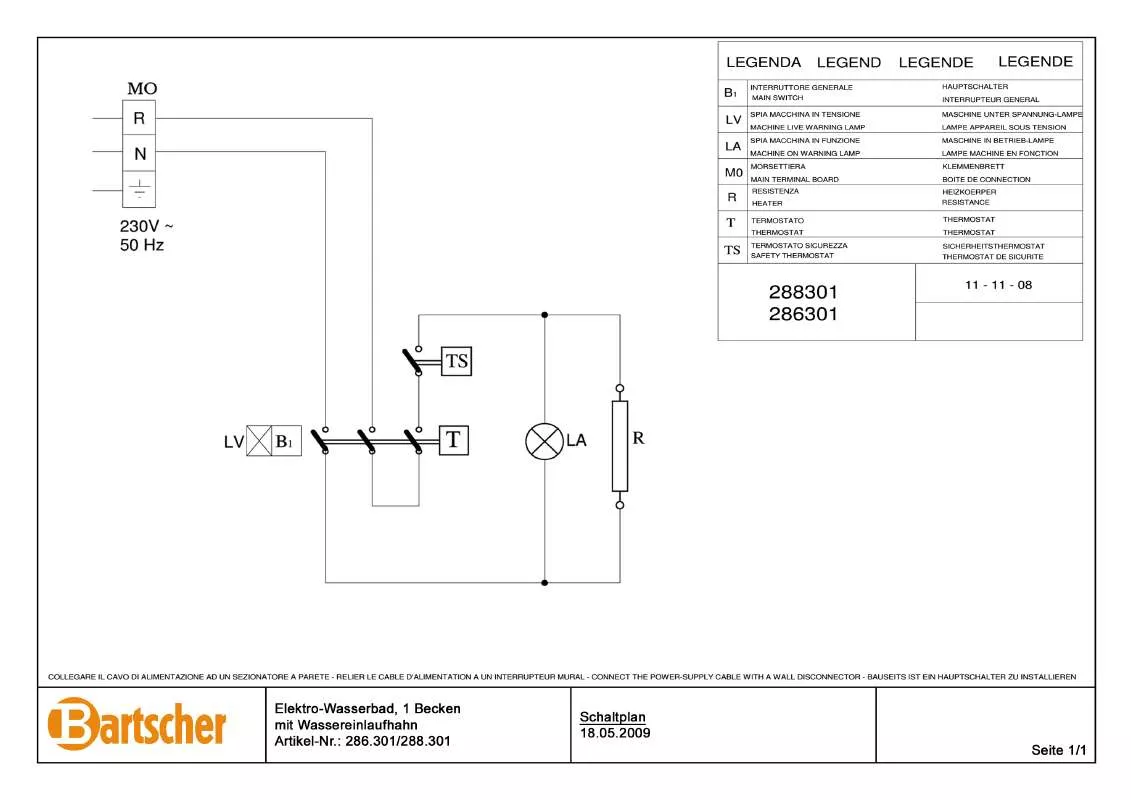 Mode d'emploi BARTSCHER 288301