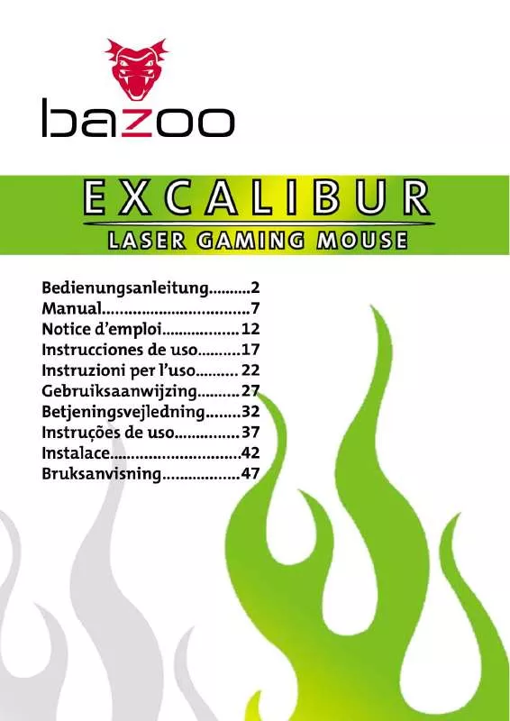 Mode d'emploi BAZOO EXCALIBUR