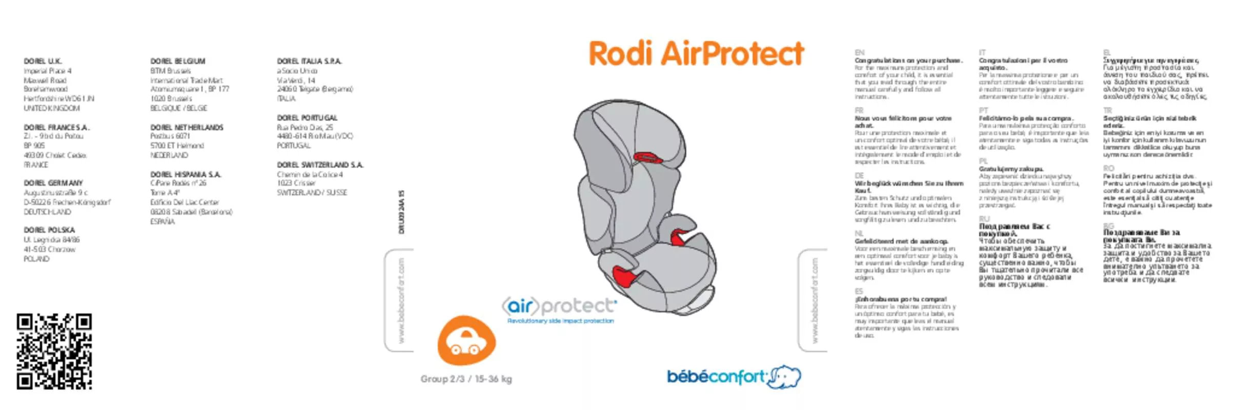 Mode d'emploi BEBE CONFORT BEBERODIFIX AIRPROTECT