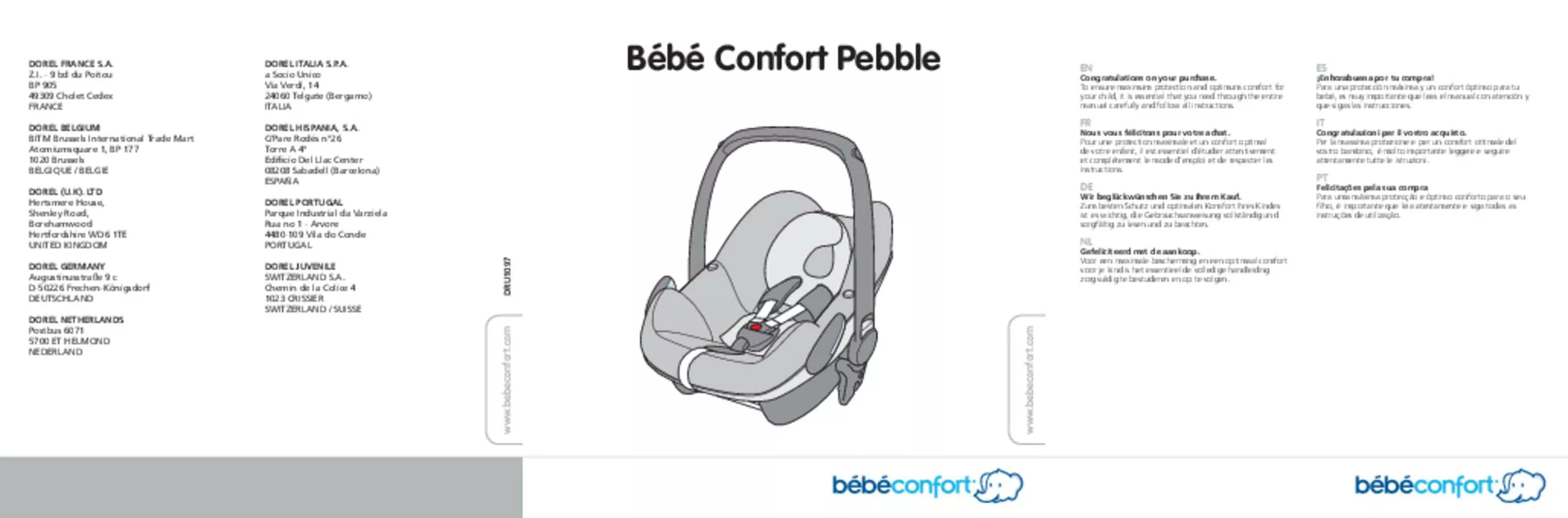 Mode d'emploi BEBE CONFORT PEBBLE