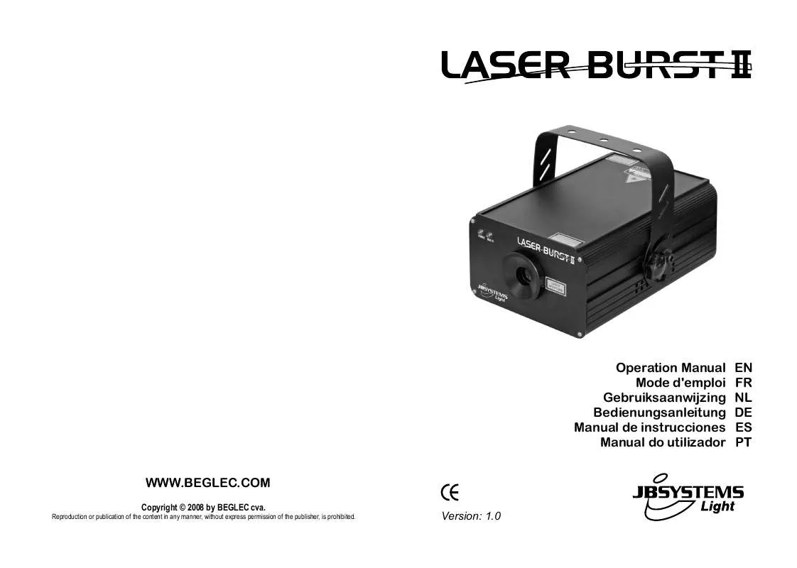 Mode d'emploi BEGLEC LASER BURST II