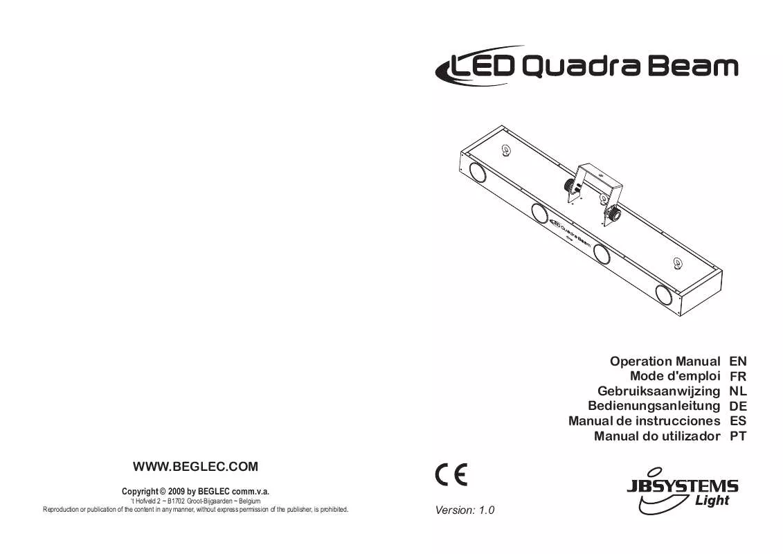 Mode d'emploi BEGLEC LED QUADRA BEAM