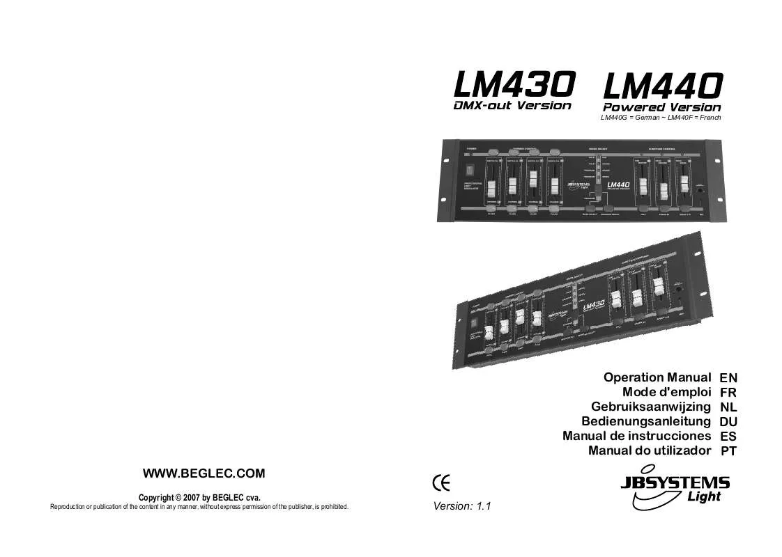 Mode d'emploi BEGLEC LM440