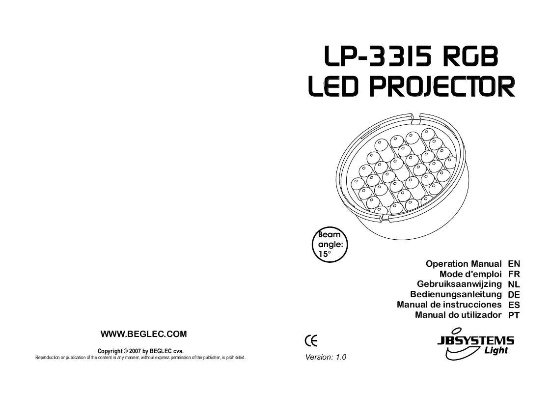 Mode d'emploi BEGLEC LP-3315 RGB